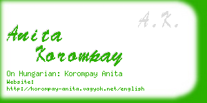 anita korompay business card